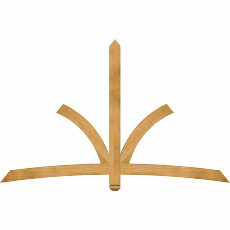 Ekena Millwork Davenport Rough Sawn Timber Gable Bracket, Western Red Cedar, 84"W x 53"H x 2"D x 4"F, 15/12 Pitch GBW084X53X0204DAV00RWR